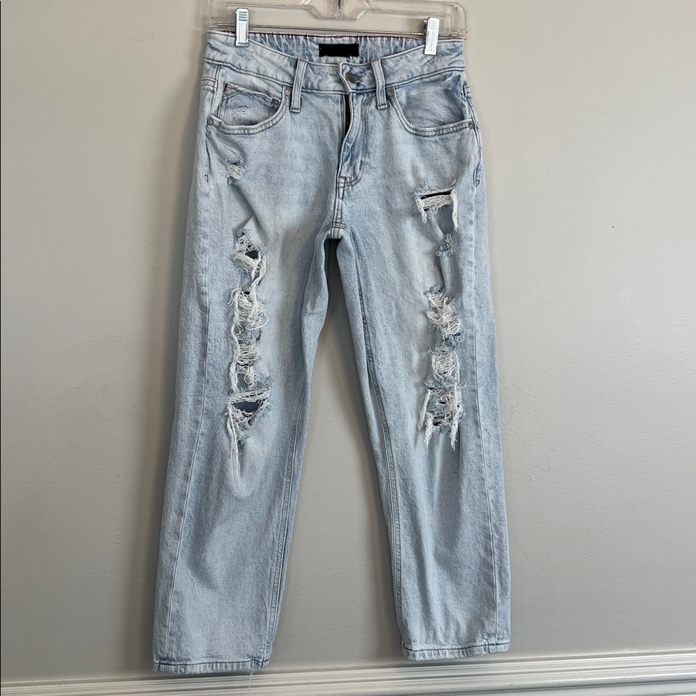 Edgely women’s 4 jeans mid rise cropped distressed relaxed boyfriend - Picture 10 of 16